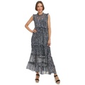 Womens Floral-Print Tiered Maxi Dress