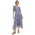 Womens Printed High-Low Midi Dress