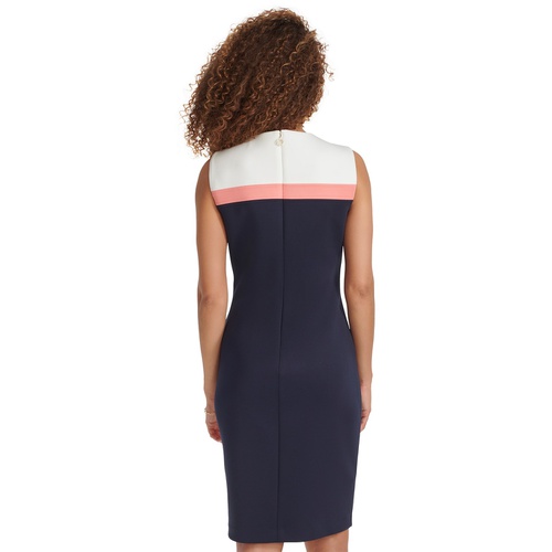 타미힐피거 Womens Color-Blocked Asymmetric Dress