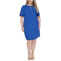 Plus Size Hardware-Sleeve Shift Dress