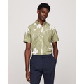 Mens Short Sleeve Tropical Print Button-Down Shirt