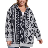 Plus Size Flyaway Hooded Sherpa Jacket