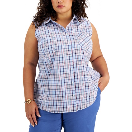 타미힐피거 Plus Size Cotton Sleeveless Shirt