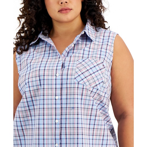 타미힐피거 Plus Size Cotton Sleeveless Shirt