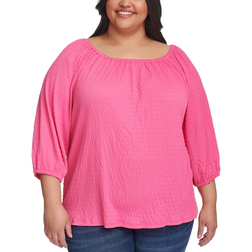 타미힐피거 Plus Size 3/4-Length Sleeve Top