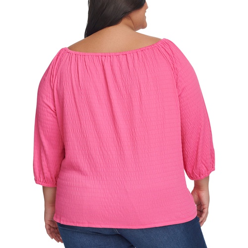 타미힐피거 Plus Size 3/4-Length Sleeve Top