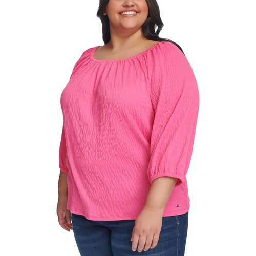 타미힐피거 Plus Size 3/4-Length Sleeve Top