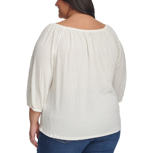 타미힐피거 Plus Size 3/4-Length Sleeve Top