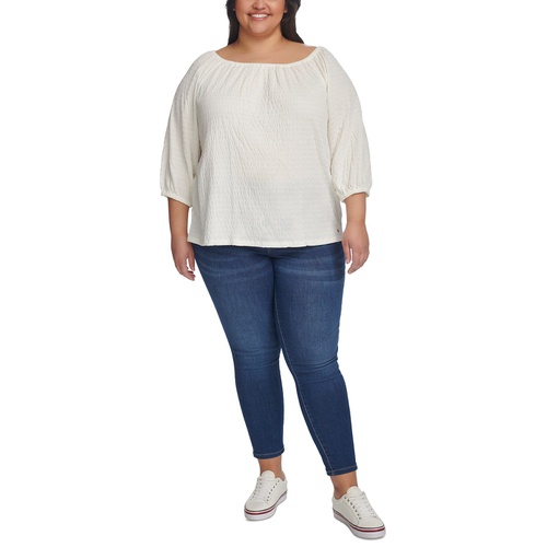 타미힐피거 Plus Size 3/4-Length Sleeve Top