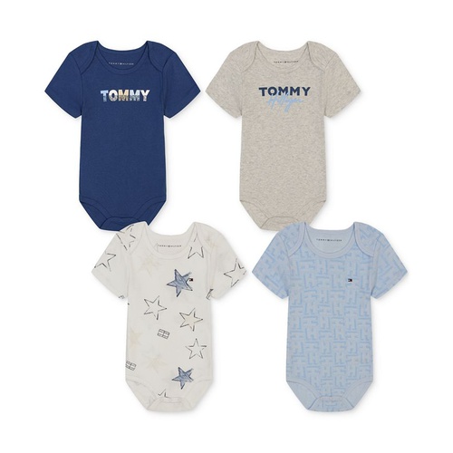 타미힐피거 Baby Boys Patterned Short-Sleeve Bodysuits Pack of 4