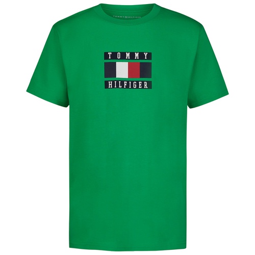 타미힐피거 Big Boys Global Stripe Block Logo Graphic T-Shirt
