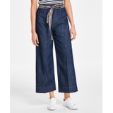 Womens Cropped Wide-Leg Jeans