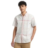 Mens Printed Short Sleeve Button-Down Shirt