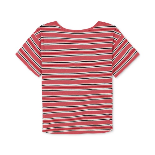 타미힐피거 Little Girls Striped Tie-Front T-Shirt