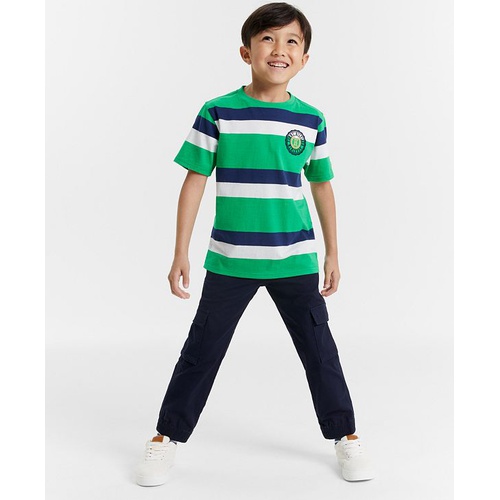 타미힐피거 Little Boys Varsity H Stripe Embroidered Logo Graphic T-Shirt