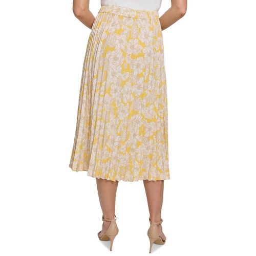타미힐피거 Womens Floral-Print Pull-On Midi Skirt