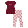 Little Girl Ribbed Peplum Tunic Plaid Leggings