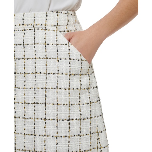 타미힐피거 Womens Metallic Tweed A-Line Skirt