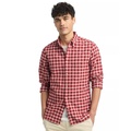 Mens Slim Fit Blur Check Long Sleeve Button-Down Oxford Shirt