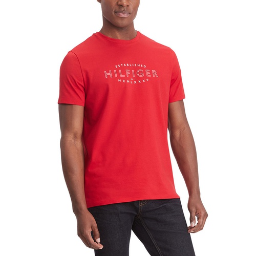 타미힐피거 Mens Curve Logo T-Shirt