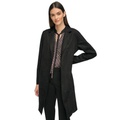 Womens Fuaux-Suede Long-Sleeve Topper Jacket