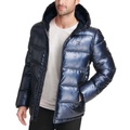 Mens Pearlized Performance Hooded Puffer Coat