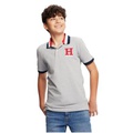 Big Boys Striped Collar Embroidered Matt Polo