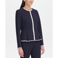 Womens Zip-Front Peplum Jacket