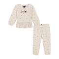 Baby Girl Printed Heather Fleece Crewneck Sweatsuit