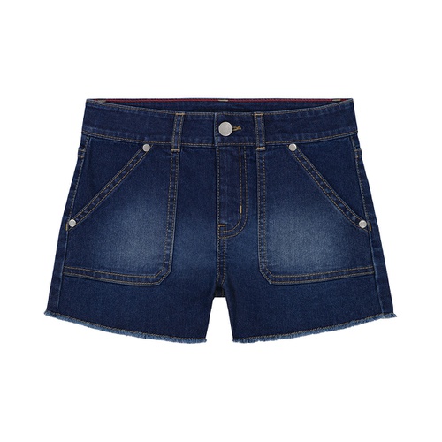 타미힐피거 Little Girls Stretch Denim Frayed Hem Shorts