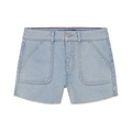 Little Girls Stretch Denim Frayed Hem Shorts