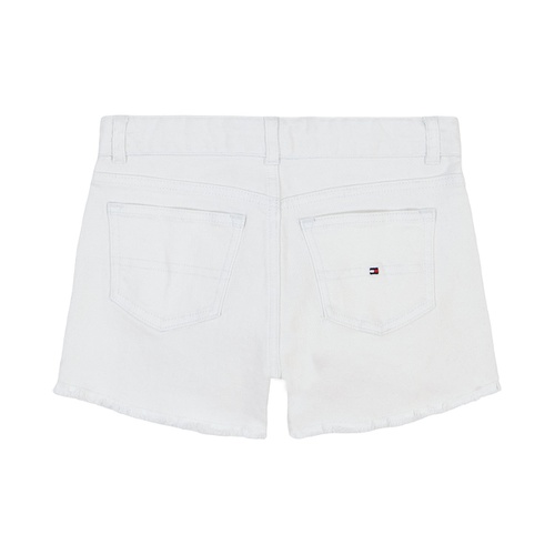 타미힐피거 Little Girls Stretch Denim Frayed Hem Shorts