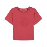 Big Girls Embroidered Crest Short-Sleeve Boxy T-Shirt