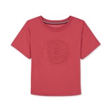 Big Girls Embroidered Crest Short-Sleeve Boxy T-Shirt