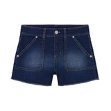 Big Girls Stretch Denim Frayed Hem Shorts