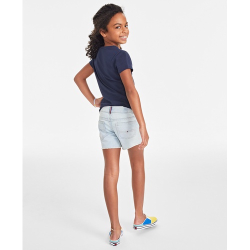 타미힐피거 Big Girls Stretch Denim Frayed Hem Shorts