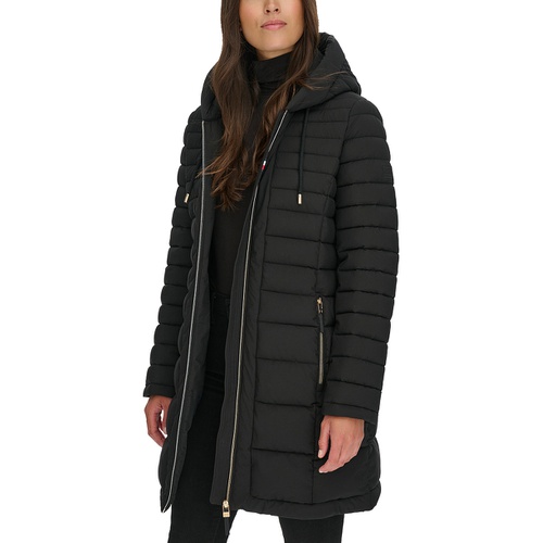 타미힐피거 Womens Hooded Packable Puffer Coat