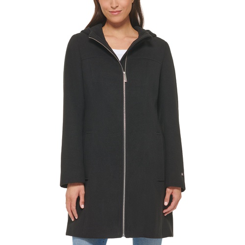 타미힐피거 Womens Belted Hooded Coat