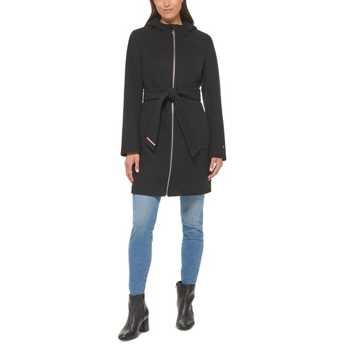 타미힐피거 Womens Belted Hooded Coat