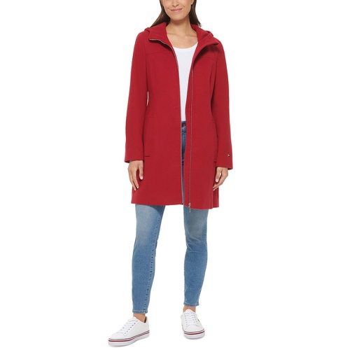 타미힐피거 Womens Belted Hooded Coat