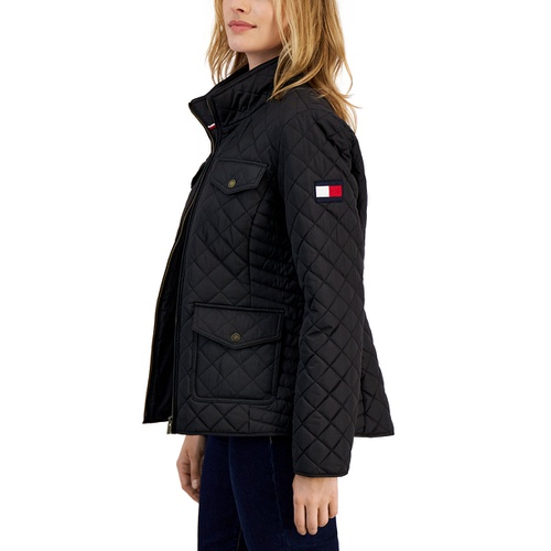 타미힐피거 Womens Quilted Zip-Up Jacket