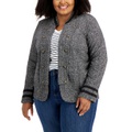 Plus Size Military Band Jacket