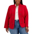 Plus Size Military Band Jacket