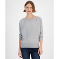 Womens Boat-Neck Dolman-Sleeve Sweater