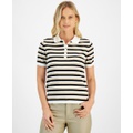 Womens Cotton Striped Polo Top