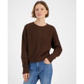 Womens Ribbed Cable-Knit Sweater