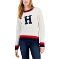 Womens Chevron-Stitch Logo Sweater