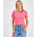 Womens Bow Neck Cotton T Shirt