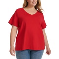 Plus Size V Neck T Shirt