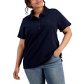 Plus Size Short-Sleeve Polo Shirt